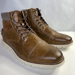 Bruno Marc Men’s Cap Toe Combat Dress Casual Lace Up Zipper Chukka Boots Size 12